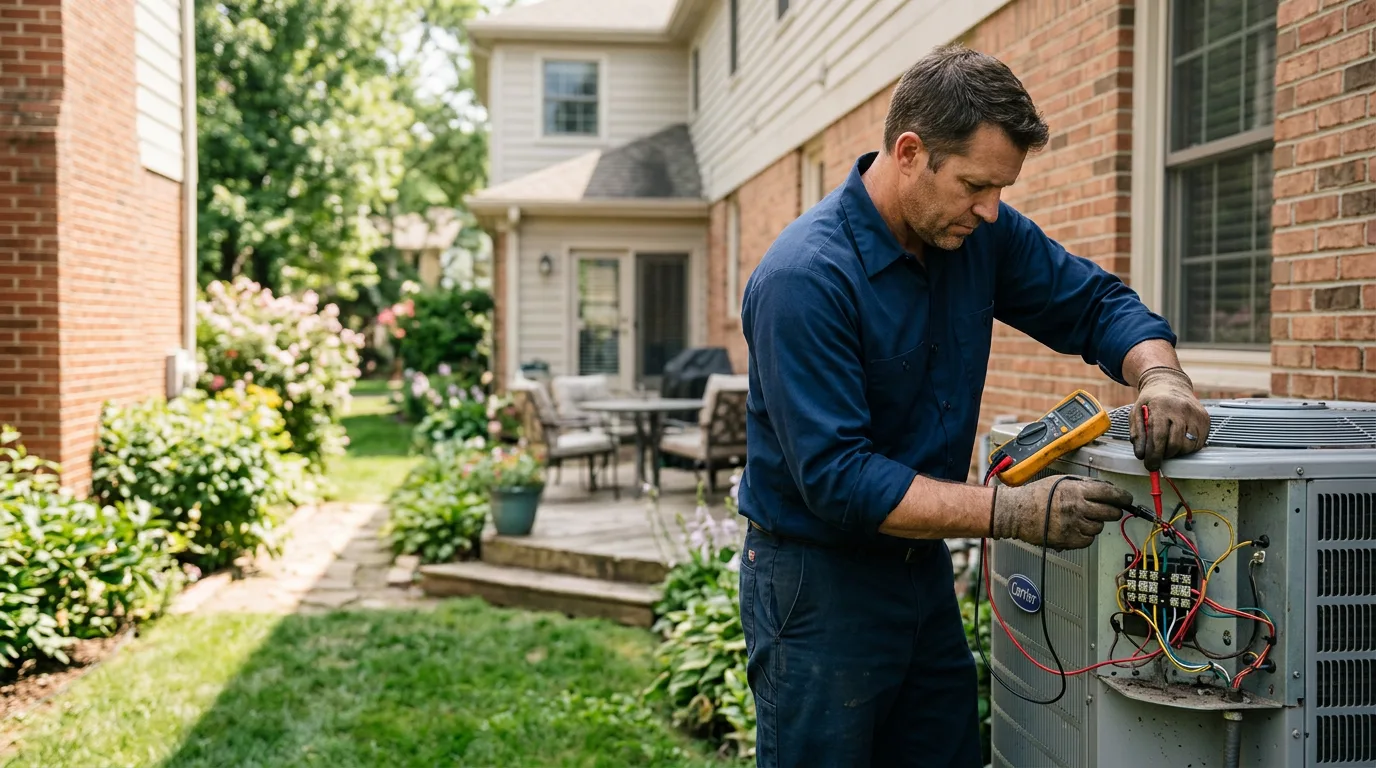 HVAC technician working near Poseyville, IN